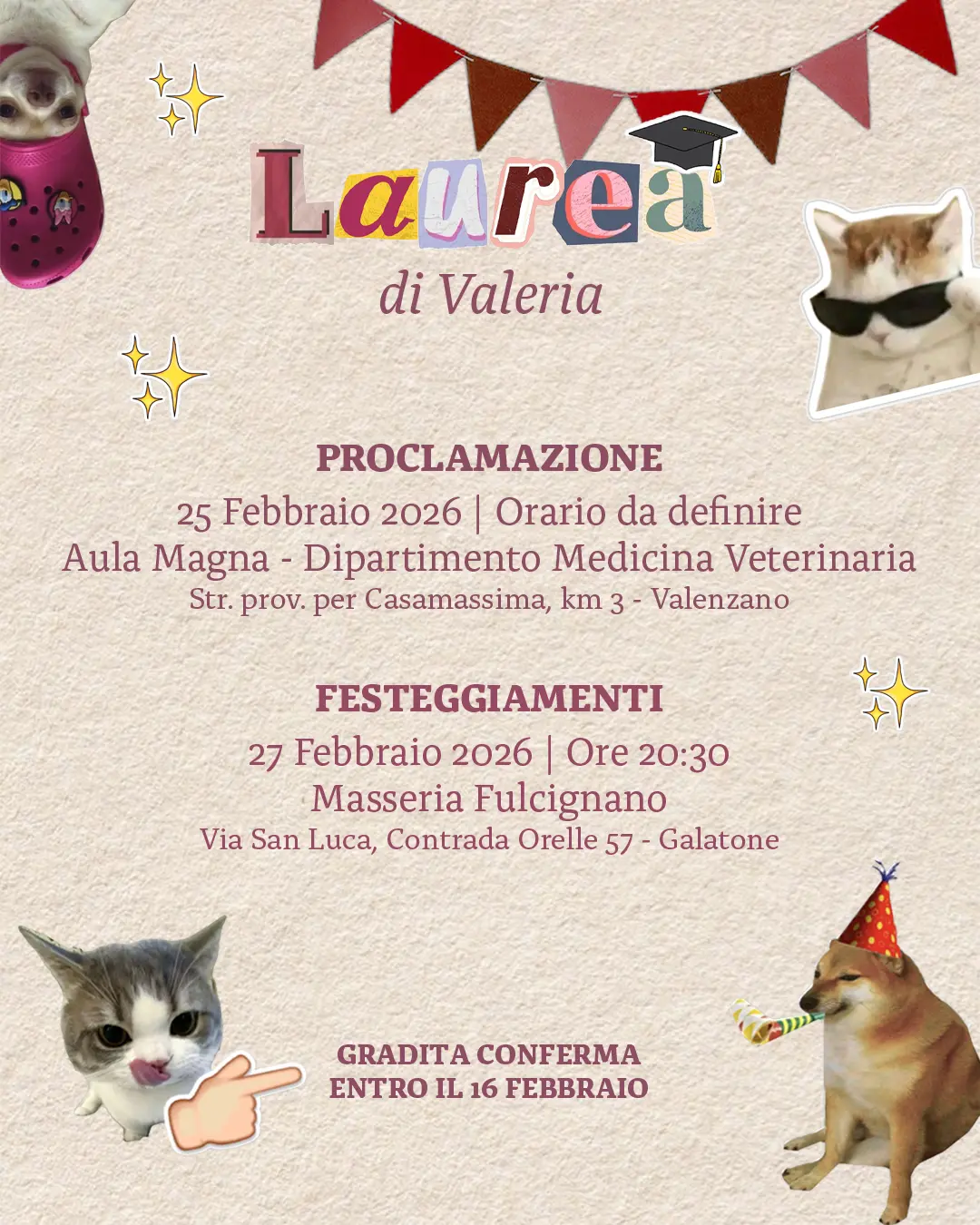 Dettagli invito laurea